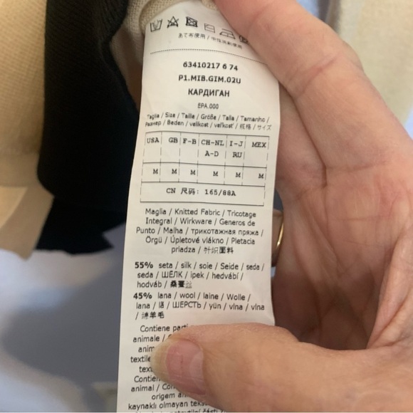 MaxMara Studio Silk Wool Blend Long Sleeve Lightweight Sweater Cardigan - Picture 4 of 5